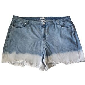 Lane Bryant Ombre Fringe Denim Jean Shorts Plus Size 26